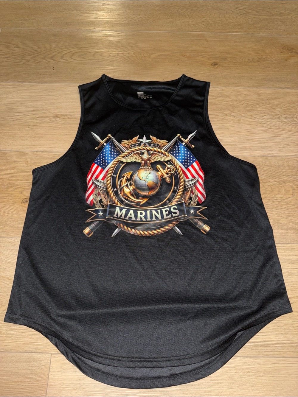Black Marines Graphic Tank Top